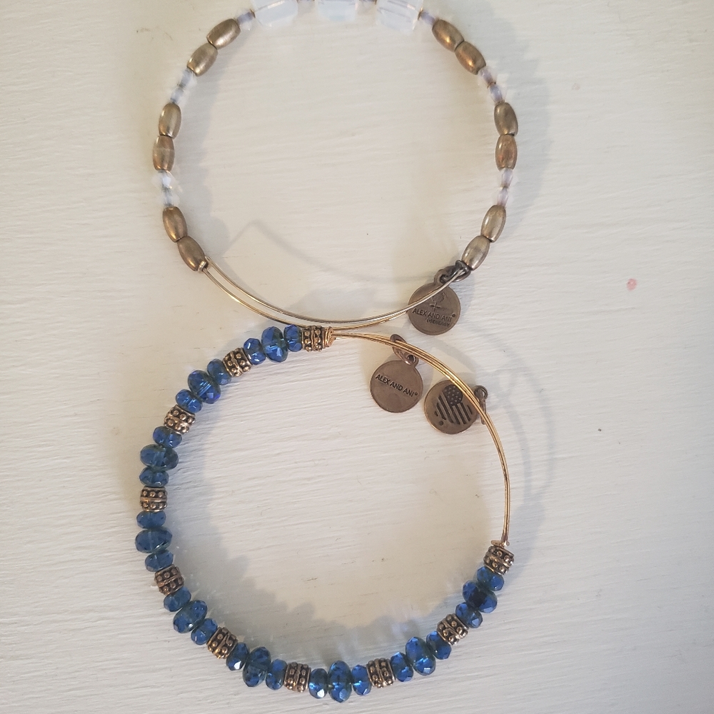 2 slightly used Alex and Ani bracelets